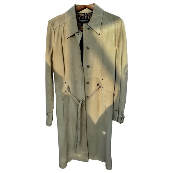 Dolce Gabbana long suede coat IT 46 NEW - Picture 1 of 8